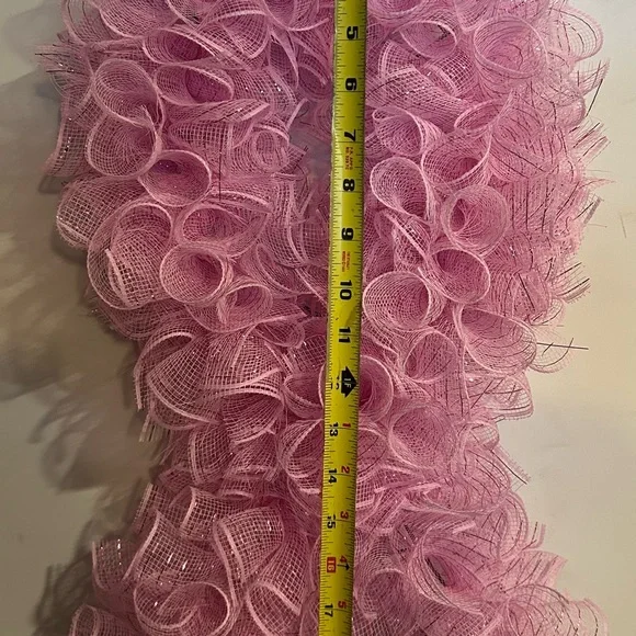 Breast cancer Pink Mesh Ribbon Wreath- handmade - Picture 8 of 8